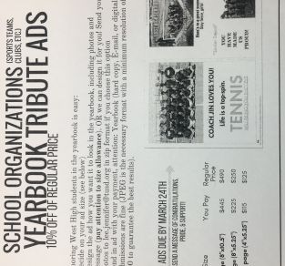 Yearbook Ads Due 3/1