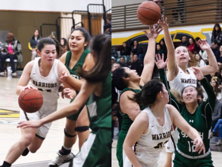 West High’s Girls Basketball varsity team climbed to the top of the league to qualify for CIF. Photo courtesy of Lulu Acuesta (11) and Zoe Jackson Delos Angeles (11).  