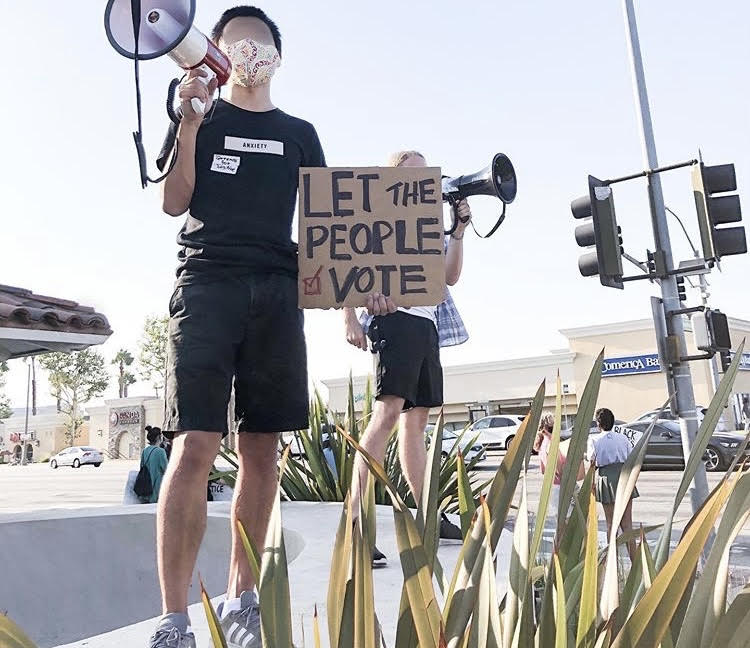 For the 2020 election, Torrance will only have one ballot box, as determined by Torrance City Council members who cited vandalism. In response, Torrance For Justice led a protest against voter suppression. Photo courtesy of Torrance For Justice.