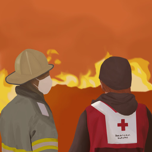 As the California wildfires rage on, organizations including the American Red Cross work hand in hand with local fire departments to provide shelter, meals, and delivery services for those in need. 