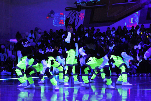 All Male glowed under the lights during their hip-hop performance.  Photo courtesy of Mia Kobayashi.