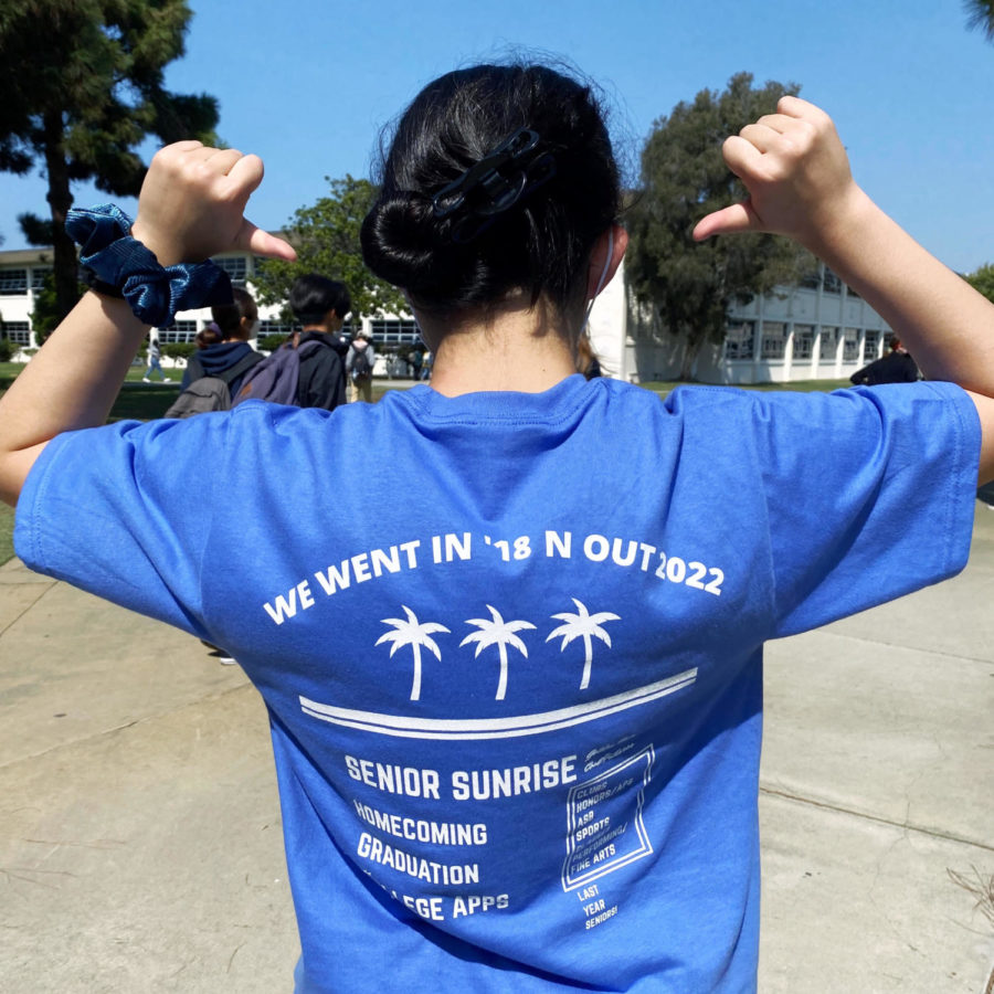 The back design of the class of 2022 shirt designed by Shozi, which she said “ was difficult trying to create something that everyone would like. That’s why I based it off of In-N-Out since I know many people like that.”