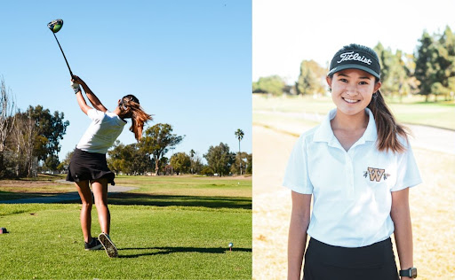 Varsity Golf member Kami Kwong (12) delivers another one of her perfectly precise swings on the challenging golf course. Kwong has played golf her entire life. She recently celebrated her commitment to playing golf for Hawaii Pacific University. In regards to the recent payoff for her dedication, Kwong explained how “Golf is such a big challenge and it makes you keep wanting to do better and better. I just want to strive to keep improving more and more.