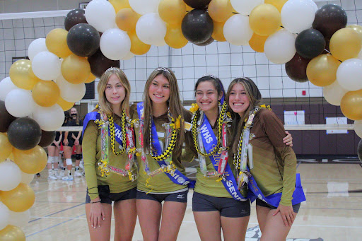 Congrats to the Seniors of West High’s Girls Volleyball team for their awesome run! Along with the rest of their Varsity team, these Seniors played their last game against Peninsula High School on October 15. Despite the unfortunate loss of their last game, they still had an unforgettable season. Reese Verrette (12) reminisced on these past 4 years: “I’ve been looking forward to my Senior year since I saw the Seniors when I was a Freshman. Pictured from left to right: Reese Verrette (12), Alley Frey (12), Alex Ayano (12), and Sophia Quintana (12).