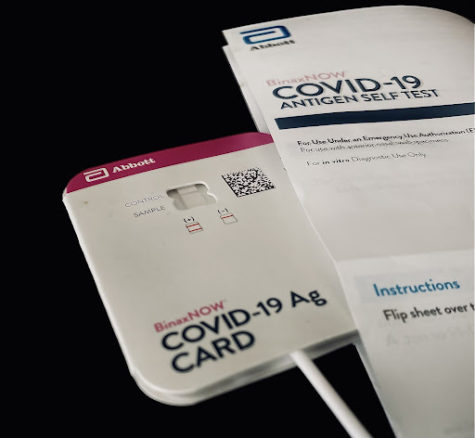 Shown is an example of a negative COVID-19 at home rapid test. One line revealed on the test means results are negative; however, two lines means the patient tested positive for COVID-19.