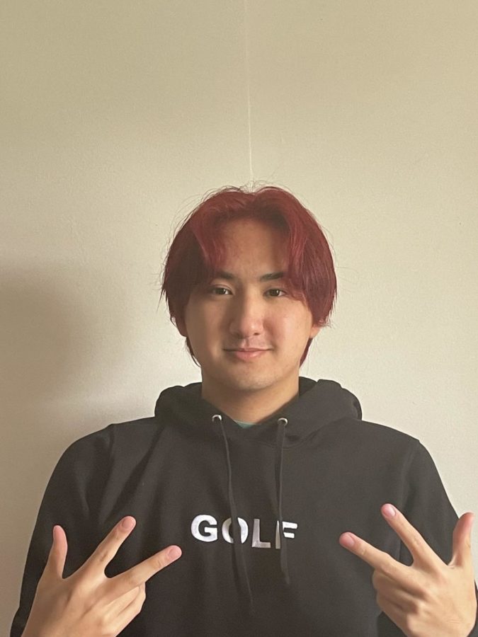 Timothy Tran (12) shows off his newly dyed hair. From college prep to dying his hair to working at Crème de la Crêpe, Tran keeps busy. He thinks that “it’s always good to try new things,” so he’s “been doing it more often.” Photo courtesy of Timothy Tran (12).
