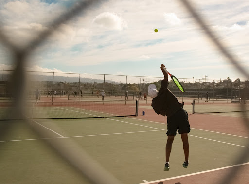 As the sun moves across the sky, many intense games take place all at once on the tennis courts. In their game against Beverly Hills, many of West High’s athletes had difficult matchups against players much more experienced than they were: “Yes, I was nervous! They were 6-foot-3” and wore Air Force Ones,” sighed Shoaib Hasnain (10).