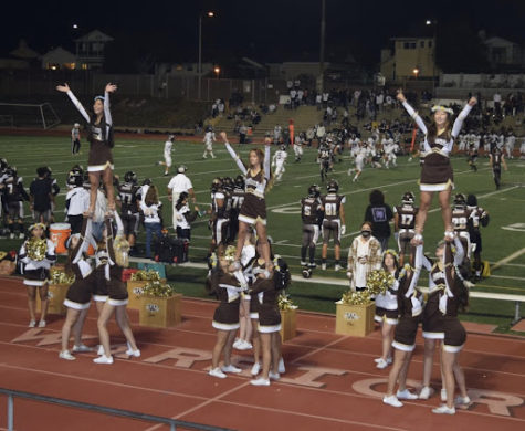 West High’s Cheer team poses at a football game. Cheerleaders typically perform for football games, occasionally at basketball games, or even for soccer. A lot goes into practicing for these big games: “People get thrown up in the air… we practice our cheers, we’ll do some stunts, [and] we’ll throw in some tumbling.” Photo courtesy of Natalie Foronda (9).