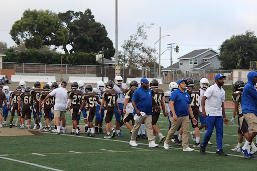 Culver City and West High show great sportsmanship by congratulating each other through high-fives and fist bumps after the first game and first win of the season. 

