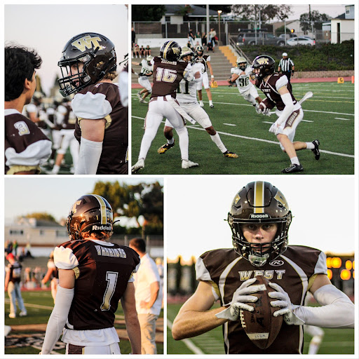 Kyle Cascalenda (12) prepares for the Varsity Football game against Mira Costa on Friday, Sept. 16, 2022. He is this season’s starting running back for West High’s Varsity football team. Cascalenda was awarded “Player of the Week” by Daily Breeze after the Sept. 9 game against Peninsula.