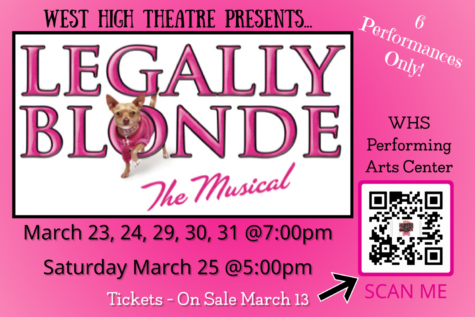 “Legally Blonde the Musical” opens on March 23 and showcases a cast of nearly 60 students.  Photo courtesy of Mrs. Orabuena.