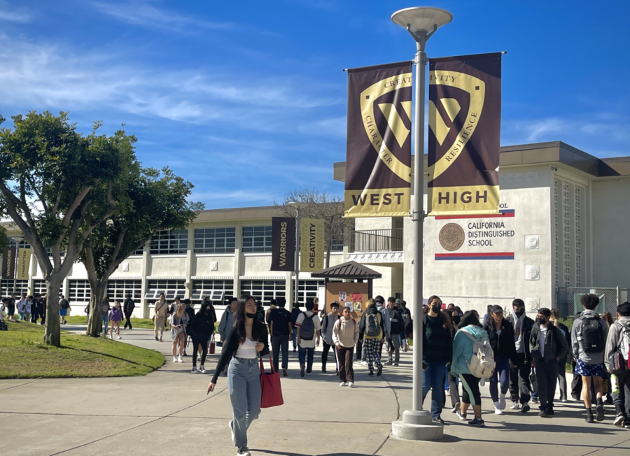 West Highs new banners brighten campus and promote the Warrior Way