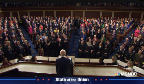 Members of Congress on both sides of the aisle give a standing ovation in apparent consensus at the 2023 State of the Union after President Biden’s rally to “ stand up for seniors [to] show them we will not cut Social Security; We will not cut Medicare.” This move came after a tense exchange between President Biden and Republicans concerning the fate of these two entitlements. One Republican proposal stipulated that Social Security should expire every 5 years, requiring Congressional renewal each time. Such a move would be steeply unpopular among older Americans who constitute a sizable cohort of Social Security and Medicare recipients. Photo courtesy of MSNBC.